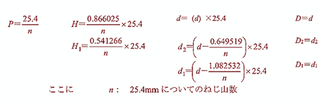 基準寸法の算出に用いる公式