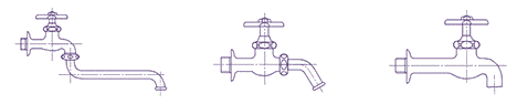 横水栓・横水栓（吐水口回転形）・横水栓（自在形）