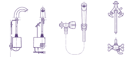 横水栓（分岐形）・横水栓（シャワー形）・立水栓（電気開閉式）